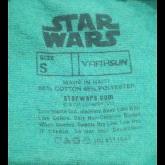 Star Wars Dark Side T-Shirt Neon Blue Mens Small - Picture 3 of 4